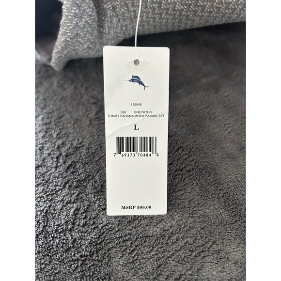 NEW Tommy Bahama Island Sleepwear Shirt Men’s Size Large Gray 1/4 Zip - Picture 11 of 11